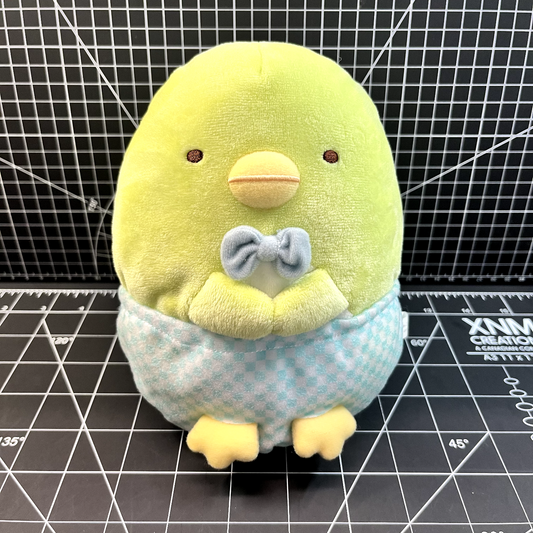 Sanrio San-X Sumikko Gurashi Penguin? with Blue Shorts & Bow Small Plush Toy