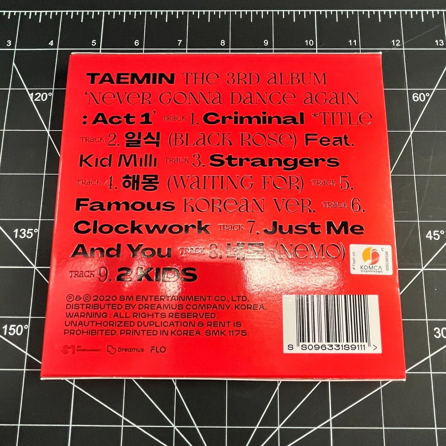 Taemin The 3rd Album Never Gonna Dance Again: Act 1 (Suspect Ver) - No Photocard