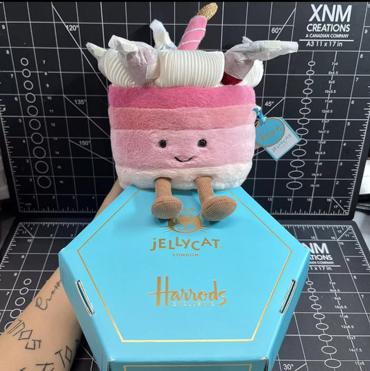 Jellycat Harrods London Exclusive Limited Edition Cheryl Cherry Cake with Box