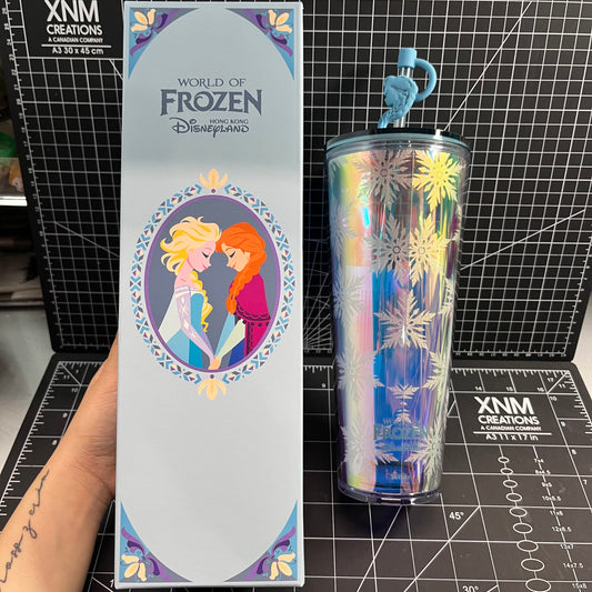 Hong Kong Disneyland World of Frozen Starbucks Plastic 24oz Tumbler