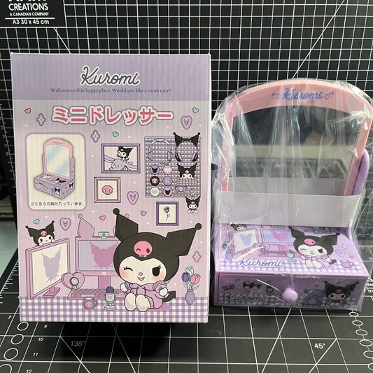 Sanrio Kuromi Mini Dressing Table/Vanity with Mirror and Storage