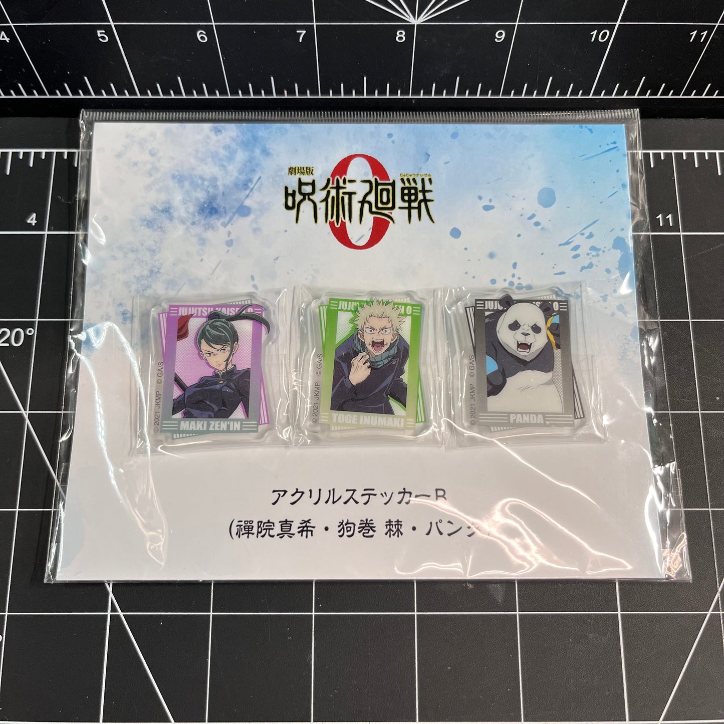 Jujutsu Kaisen 0 Movie Acrylic Sticker - Maki Zenin, Inumaki Toge & Panda