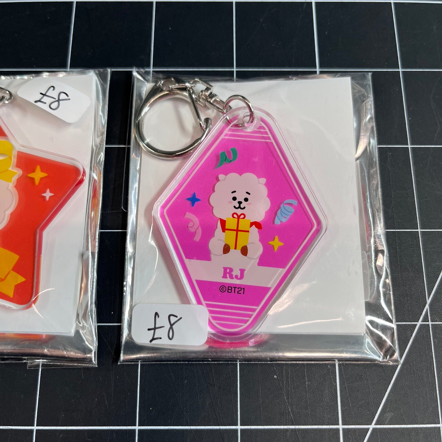 BTS BT21 Acrylic Keychain (Celebration Theme) - Jin & RJ