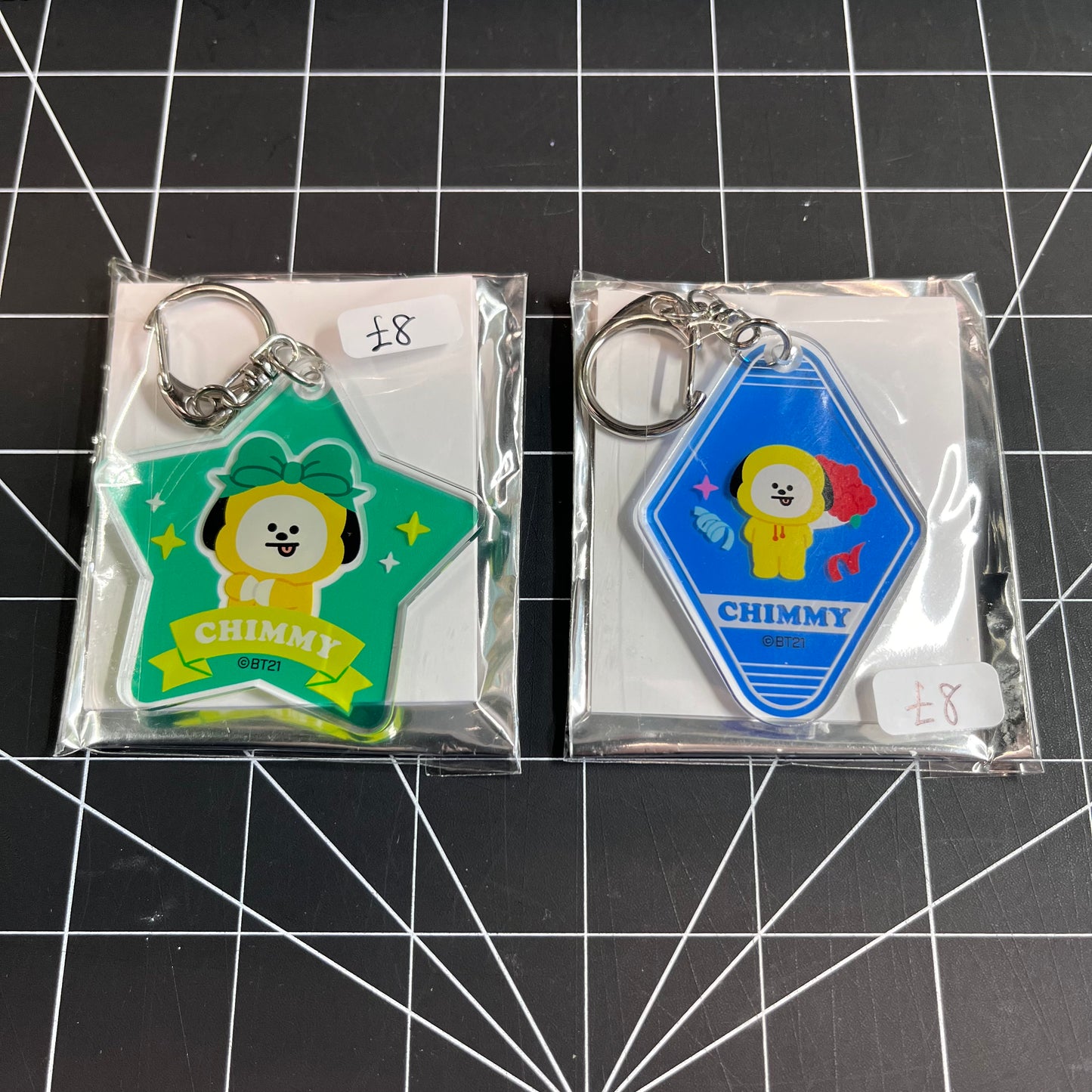 BTS BT21 Acrylic Keychain (Celebration Theme) - Jimin & Chimmy