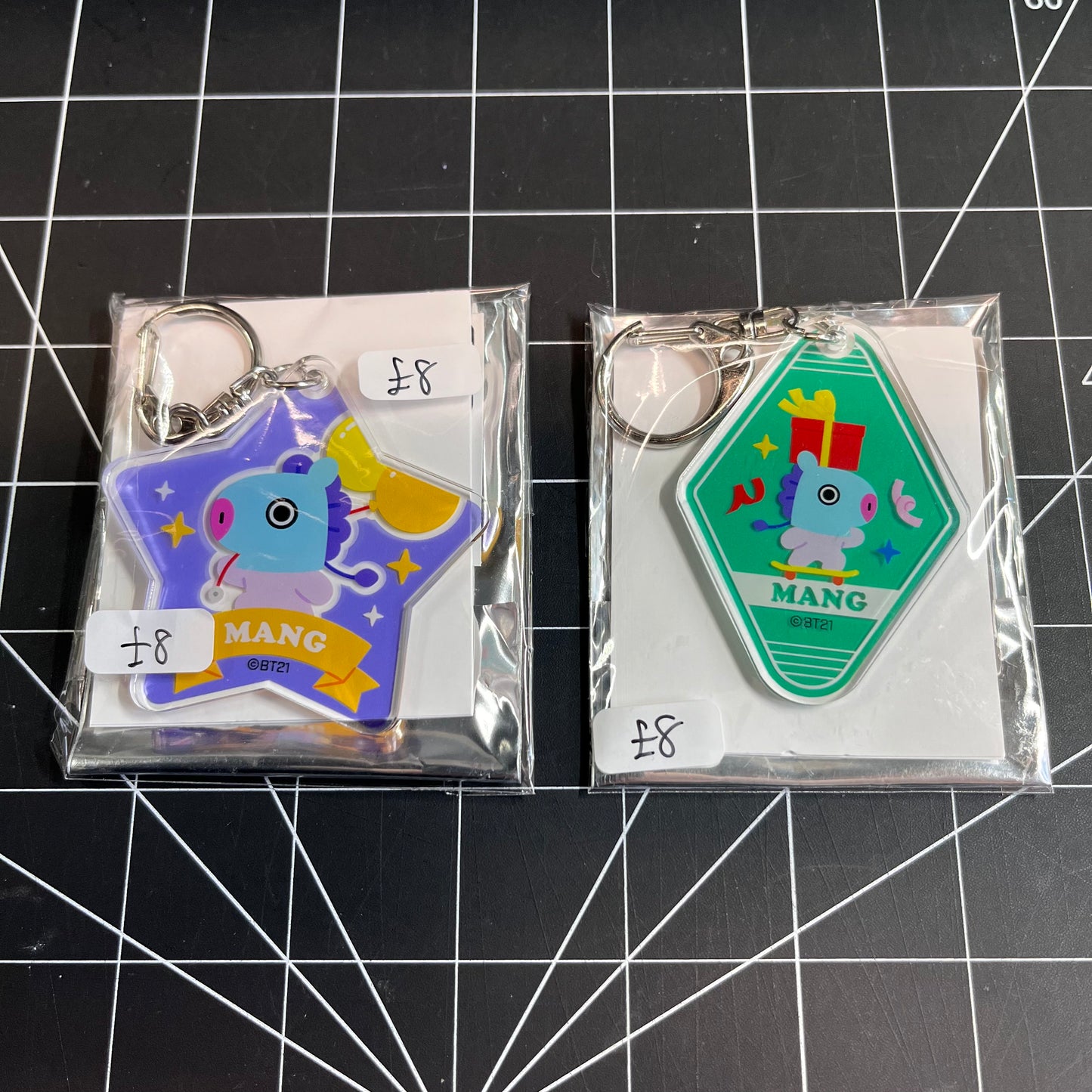 BTS BT21 Acrylic Keychain (Celebration Theme) - J-Hope & Mang