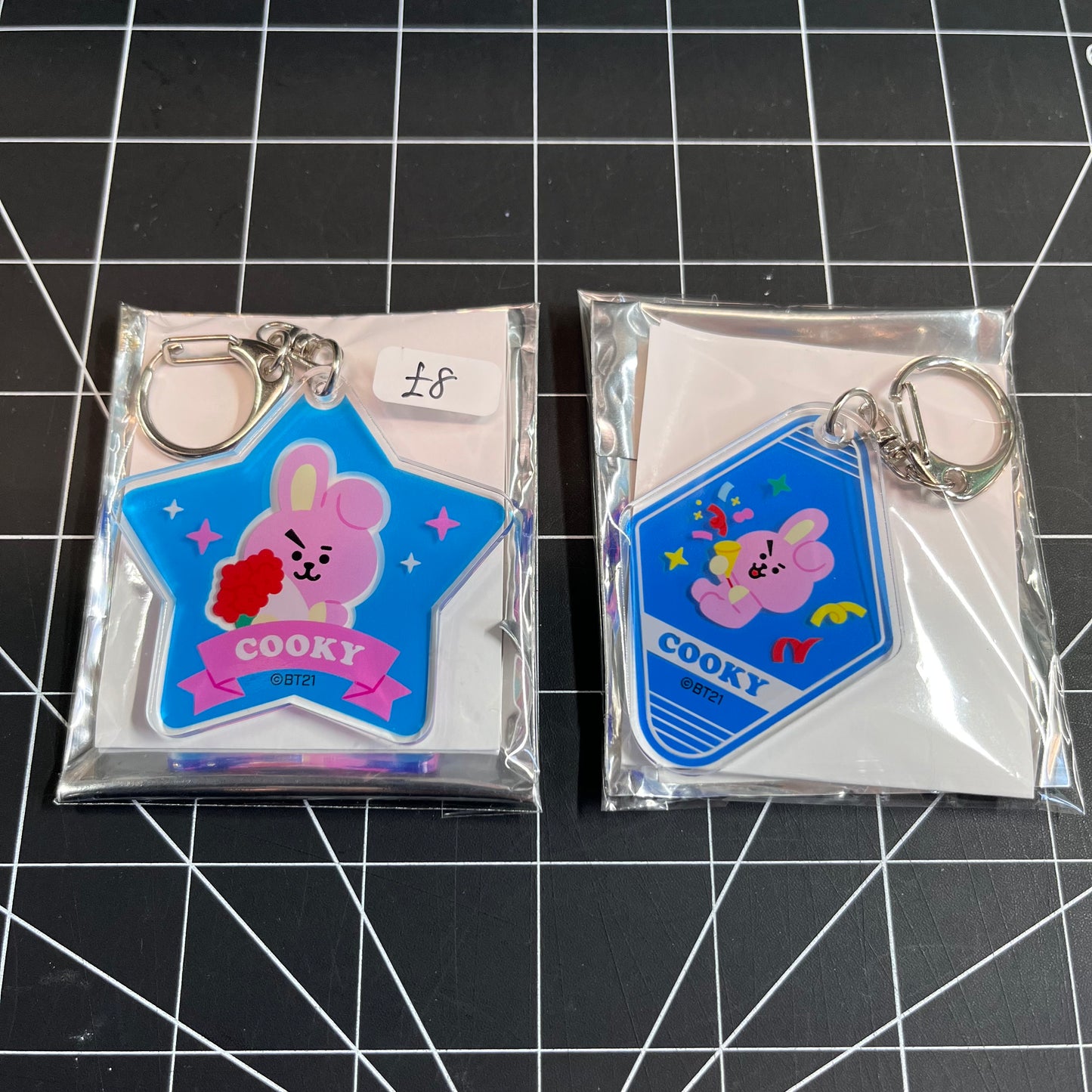 BTS BT21 Acrylic Keychain (Celebration Theme) - Jungkook & Cooky