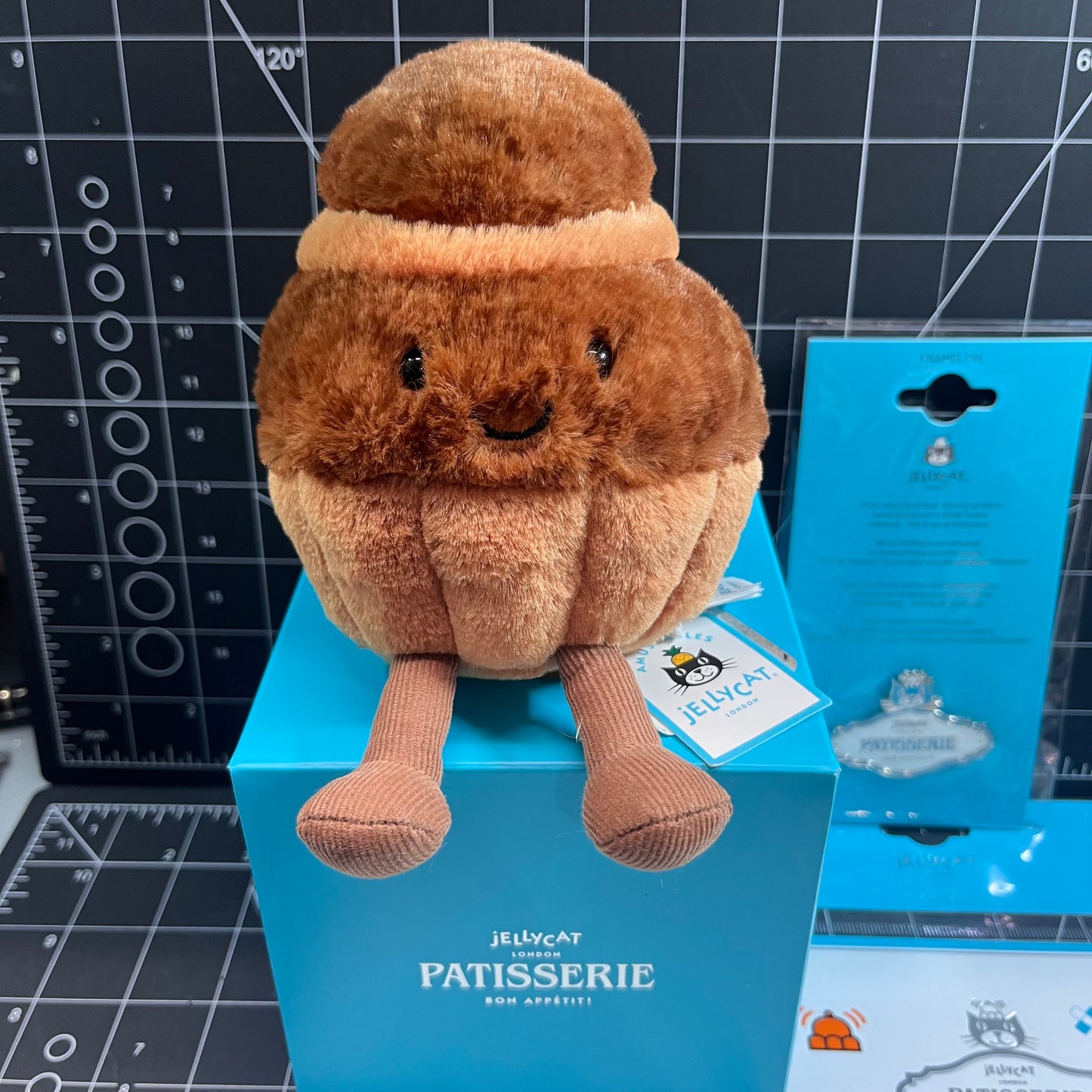 Jellycat Paris Patisserie Brigitte Brioche with Patisserie Pin