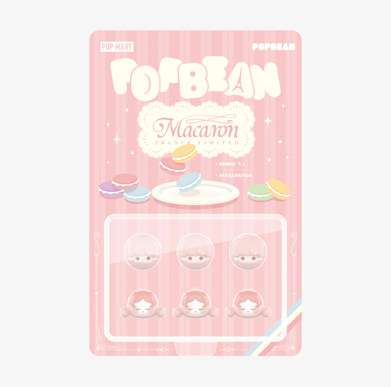 Pre-Order (14th March) POPMART POP BEAN Macaron France Limited Dimoo & Skullpanda