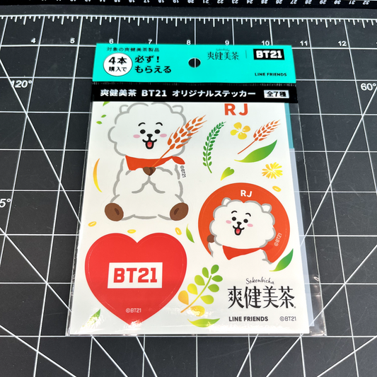 BTS BT21 LINE Friends Sokenbicha Official Stickers - Jin RJ